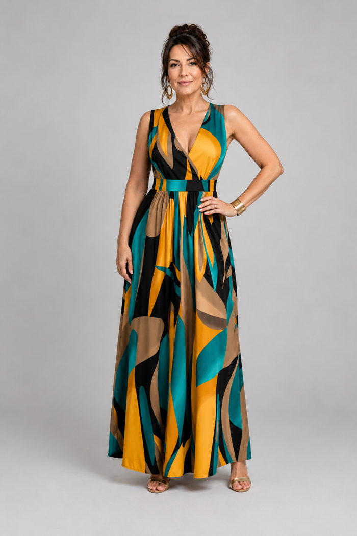 Zélia | Abito Empire-Maxi con scollatura a V
