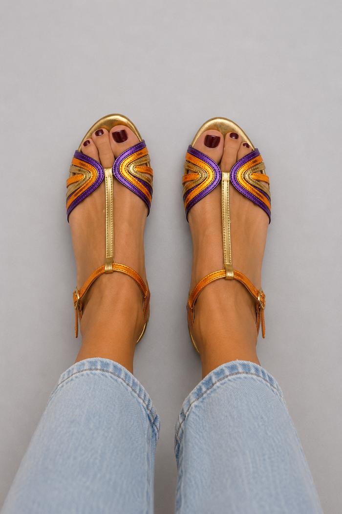 GOLDIE | Sandali con Fibbia e Cinghia Colorata