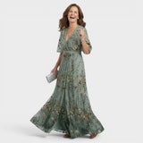Daniela | Abito lungo fluido ed elegante con scollo all'americana da donna