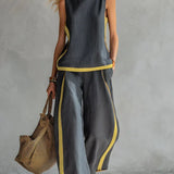 Ursula - Set Elegante e Casual di Gilet e Pantaloni con Finiture Bicolore