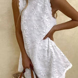 Abito Mini Senza Maniche in Pizzo Casual