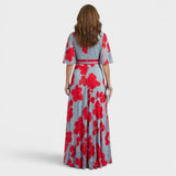 Daniela | Abito lungo fluido ed elegante con scollo all'americana da donna