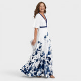 Daniela | Abito lungo fluido ed elegante con scollo all'americana da donna