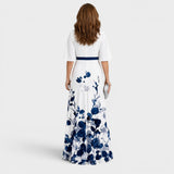 Daniela | Abito lungo fluido ed elegante con scollo all'americana da donna