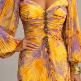 Marielle | Abito lungo floreale con scollatura profonda