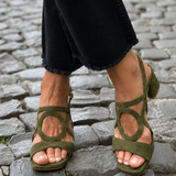 POPPY | Sandali con Punta Quadrata e Ritagli