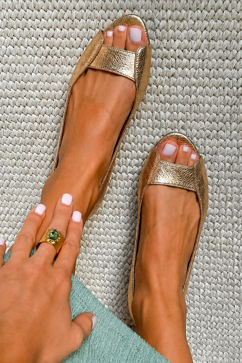 MARGOT | Ballerine Metalliche con Punta Scoperta