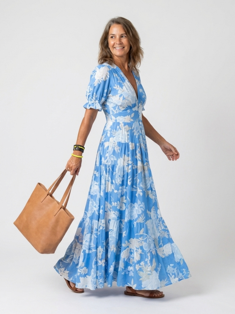 Line | Abito midi floreale romantico con scollatura a V