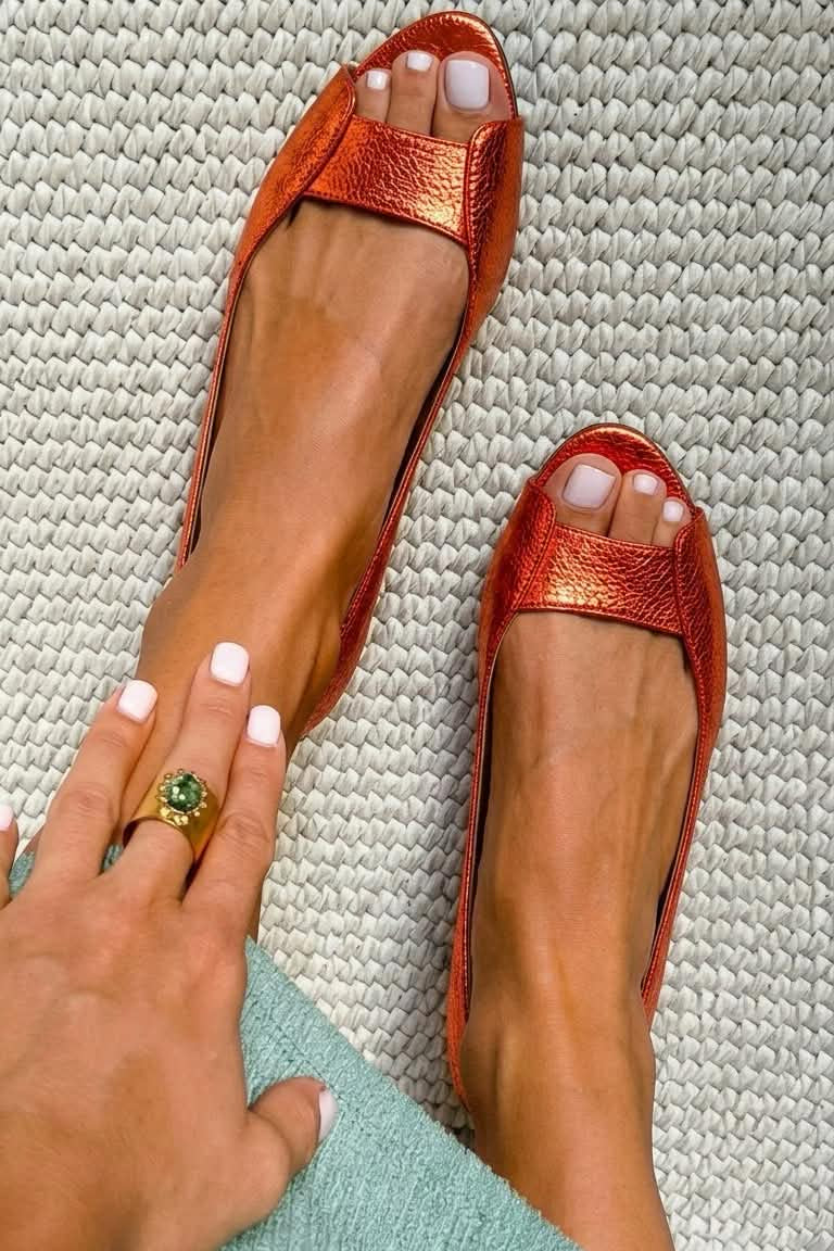 MARGOT | Ballerine Metalliche con Punta Scoperta