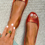 MARGOT | Ballerine Metalliche con Punta Scoperta