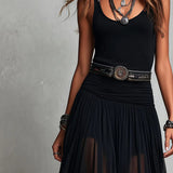 Set Top Nero e Gonna Maxi in Tulle
