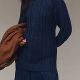 Abito Mini in Maglia Cable Color Avorio