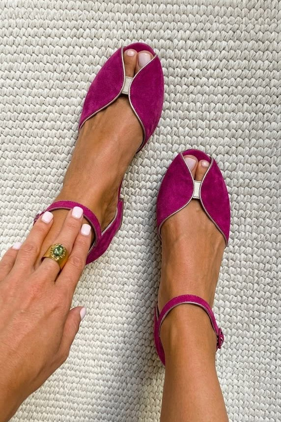 GIUGNO | Ballerine Open Toe con Bordo Metallico