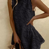Abito Mini Senza Maniche in Pizzo Casual