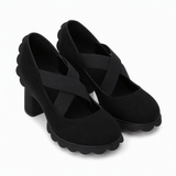 Scarpe Mary Jane da donna con plateau, cinturini incrociati e tacco alto