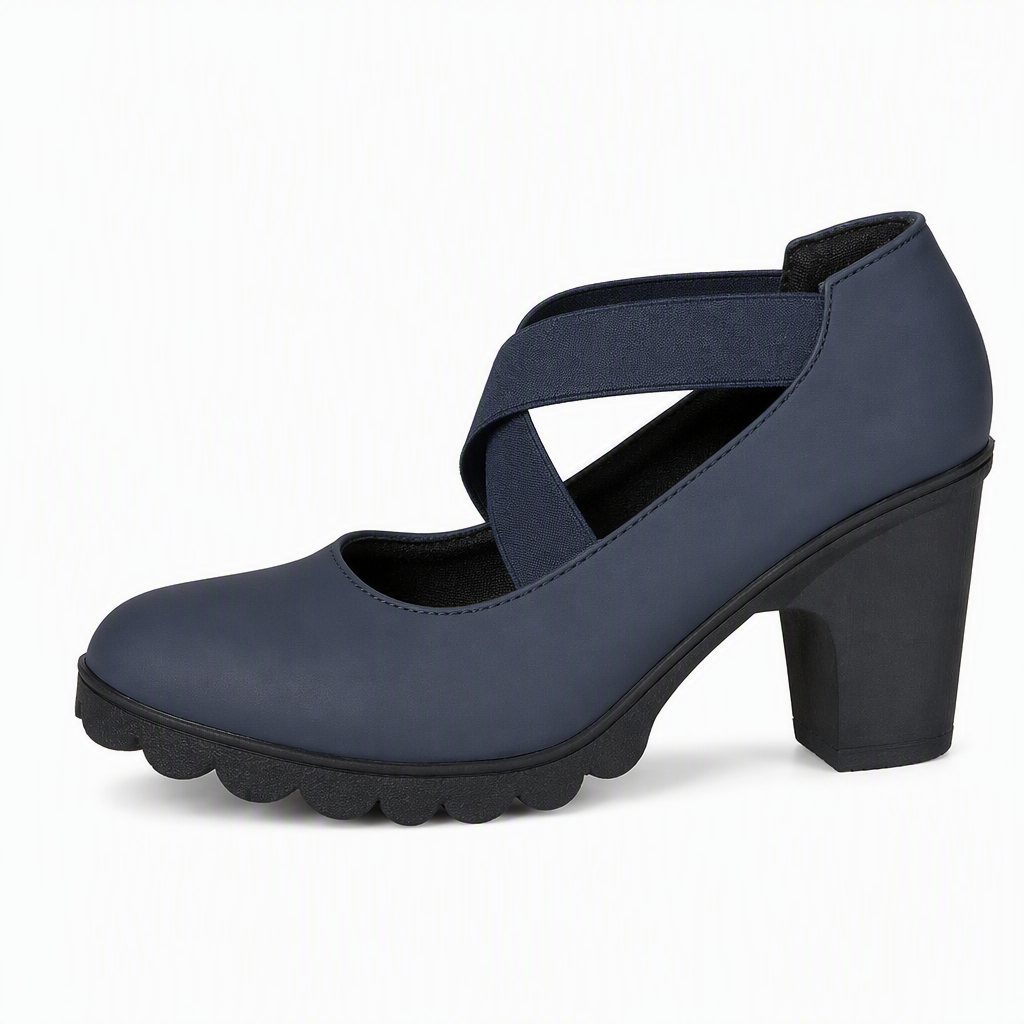 Scarpe Mary Jane da donna con plateau, cinturini incrociati e tacco alto